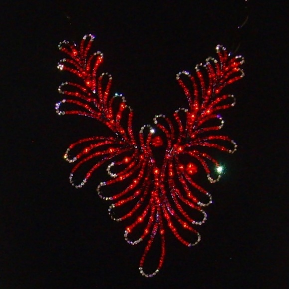 Rhinestone and Black Japanned Necklace and Earring - Picture 8 of 16